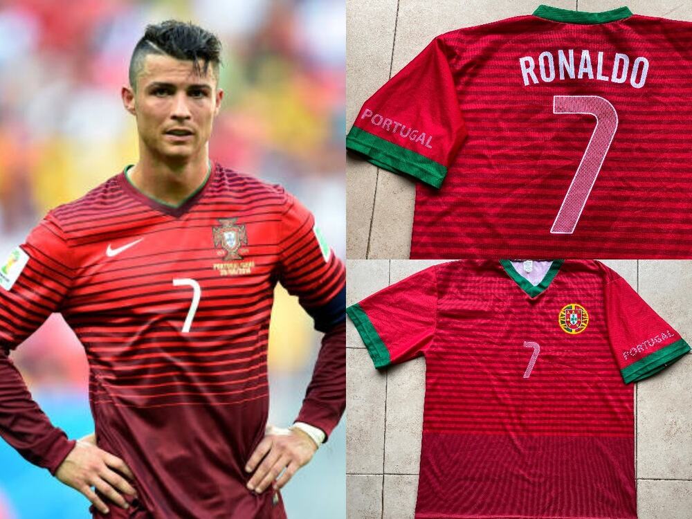Cristiano RONALDO #7 Portugal 2014 Brazil World Cup jersey M red FIFA Soccer vtg